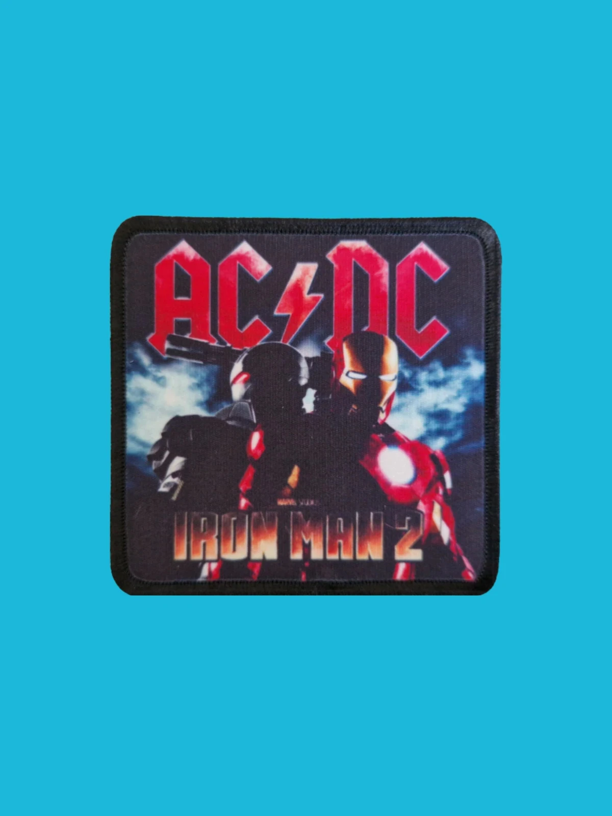 Patch AC/DC - Iron Man 2 - Imprimé - Carré de 7,5 x 7,5 centimètres